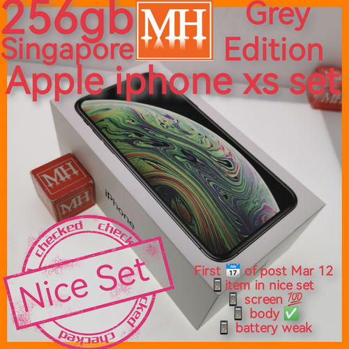 256gb Singapore apple iphone xs grey set