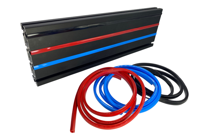 2m/79" Red Rubber Dust/Design Strip – Anti-Slip Protective Edge Trim for Aluminium Profile Sim Rigs
