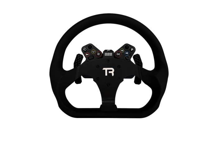 330mm/13" Flat-Bottom GT Sim Racing Wheel – Aluminium with Durable Silicon Hand Grips