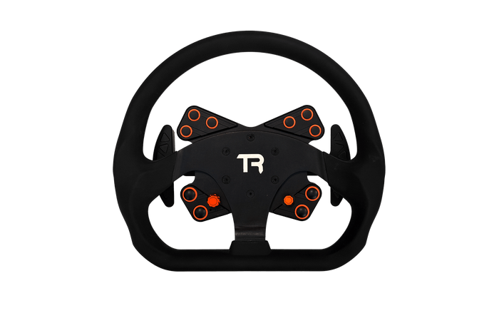 330mm/13" Flat-Bottom GT Sim Racing Wheel – Aluminium with Durable Silicon Hand Grips