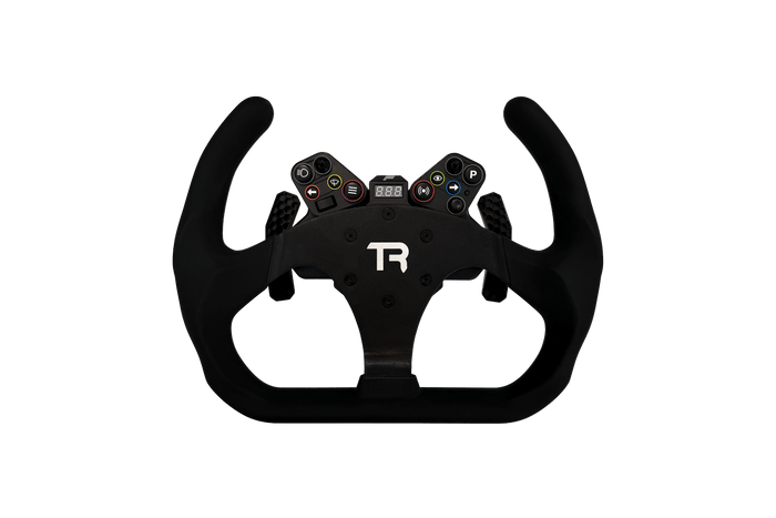 330mm/13" Flat-Bottom Open GT Sim Racing Wheel – Aluminium with Durable Silicon Hand Grips
