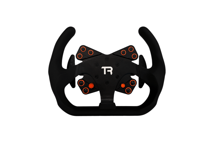 330mm/13" Flat-Bottom Open GT Sim Racing Wheel – Aluminium with Durable Silicon Hand Grips