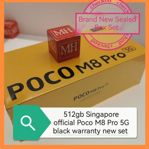 512gb Singapore official Poco M8 Pro 5G black warranty new set