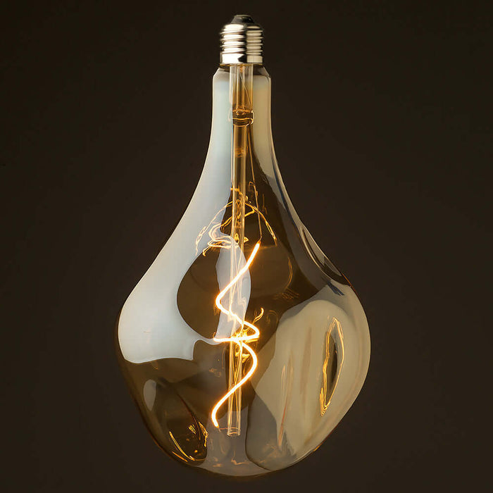 Organic Shape Amber Glass - Light Bulb -  Murano Plus
