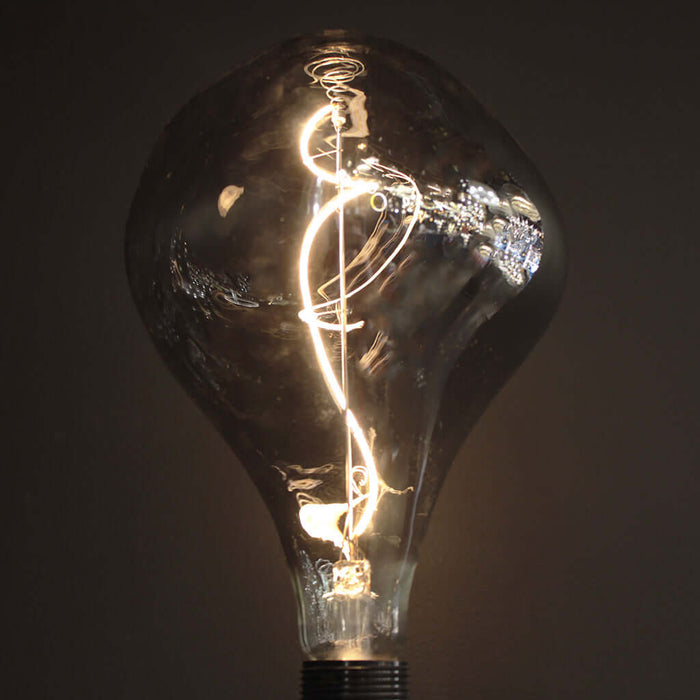 A165 Organic Shape Smoke Grey Glass E27 Light Bulb