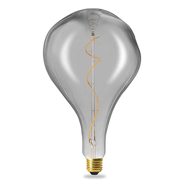 A165 Organic Shape Smoke Grey Glass E27 Light Bulb