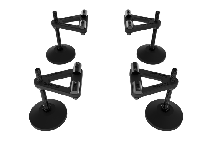 Adjustable Levelling Legs with Rubber Feet & Mounting Plates (Set of 4) for Sim Rig Chassis