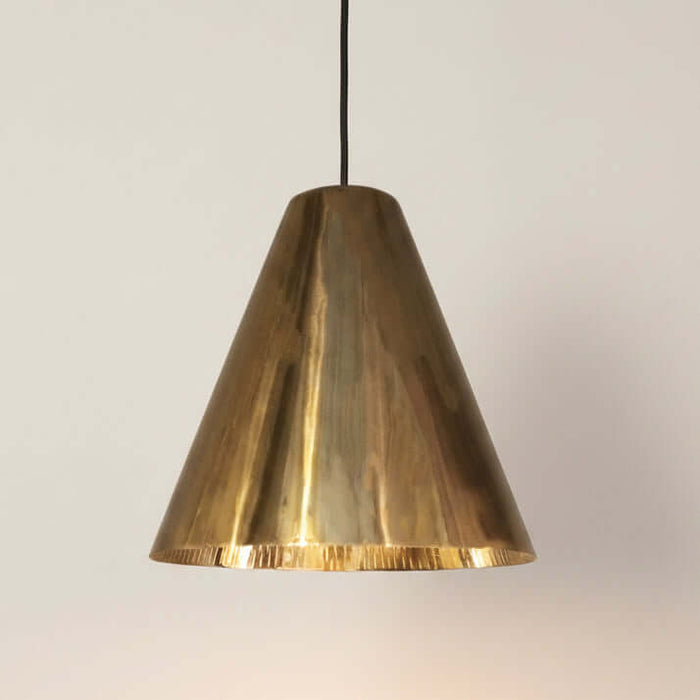 Brass pendant lamp on a white background