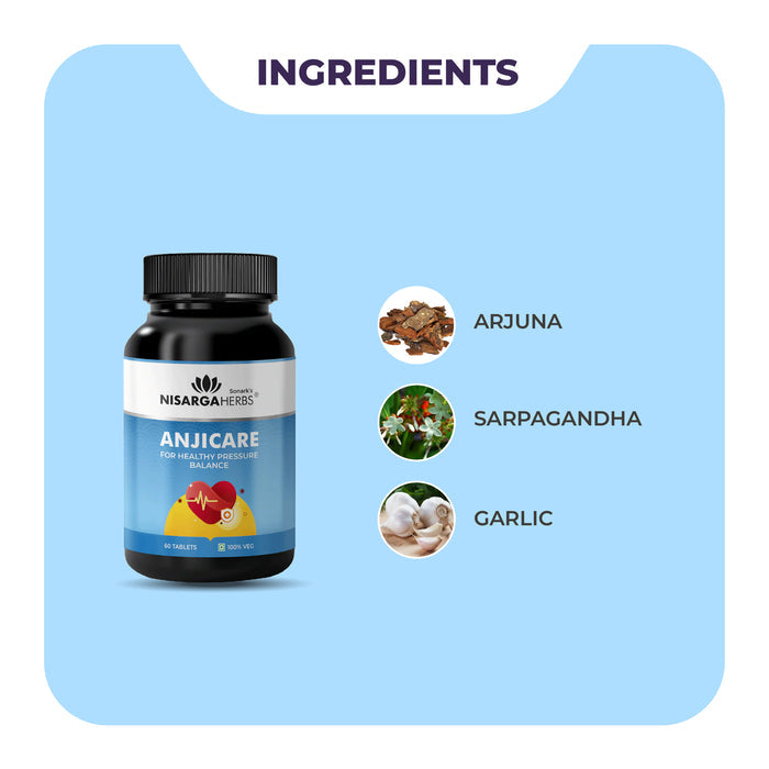 Anjicare -  Ayurvedic tablets designed to regulate and maintain healthy blood pressure levels naturally