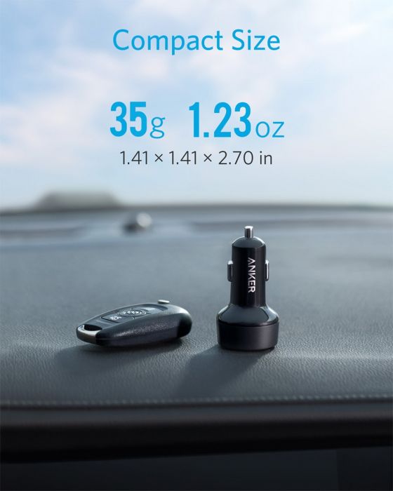 Anker PowerDrive PD+ 2 Dual-Port High-Speed 35W Car Charger