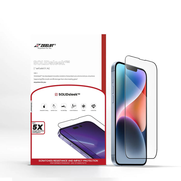 Apple iPhone 14 / iPhone 13 / iPhone 13 Pro - Zeelot SOLIDsleek Tempered Glass