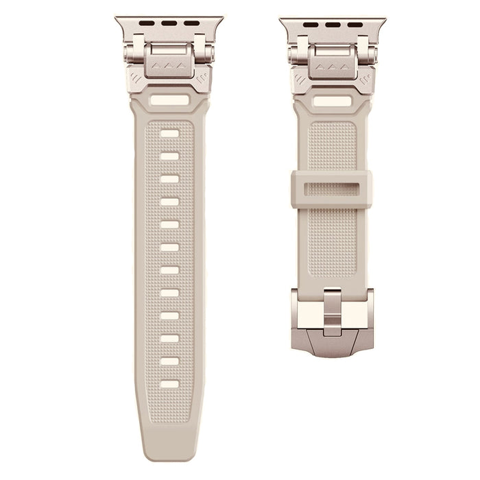 Apple Watch 42mm / 44mm / 45mm / 49mm - Rugged Silicone Strap with Flexible Metal Connector