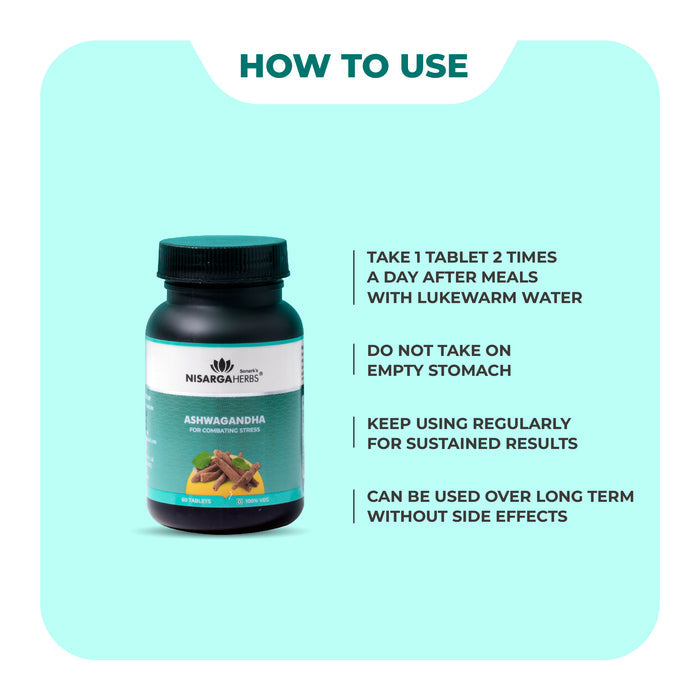 Ashwagandha Tablet - Reduces stress, supports strength and muscle building