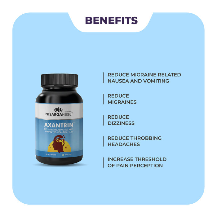 Axantrin Capsule - Ayurvedic supplement to relieve headaches and promote scalp and hair health