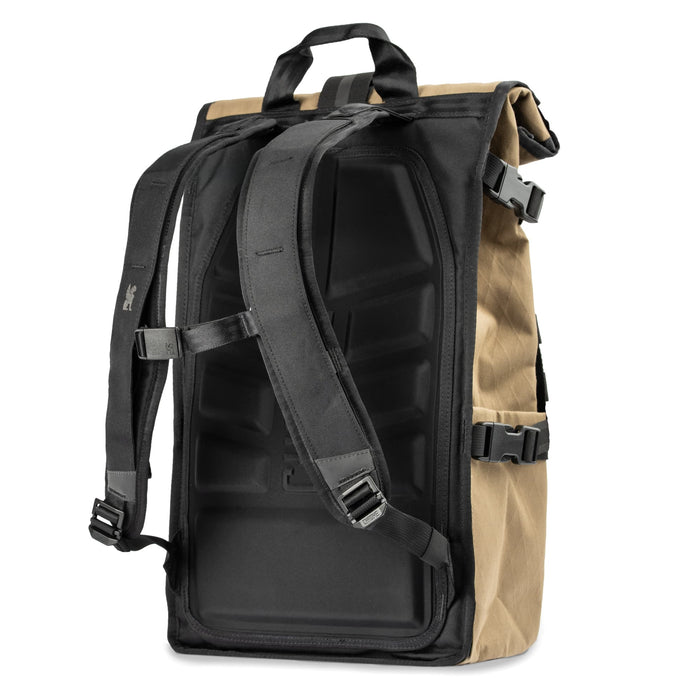 The back of the Barrage 22L Pack in brown #color_coyote x