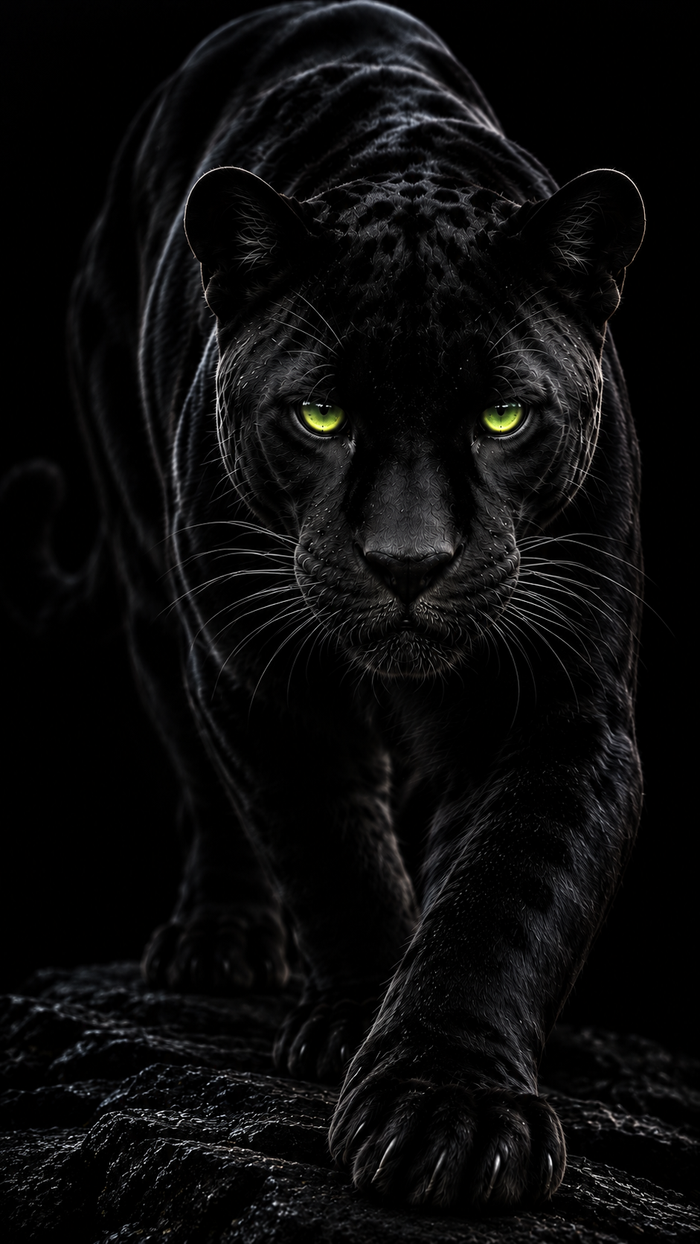 Black Panther Wall Art Poster – Dark Wildlife Art for Modern Home Decor