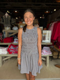 Brown Check Smock Sleeveless Dress