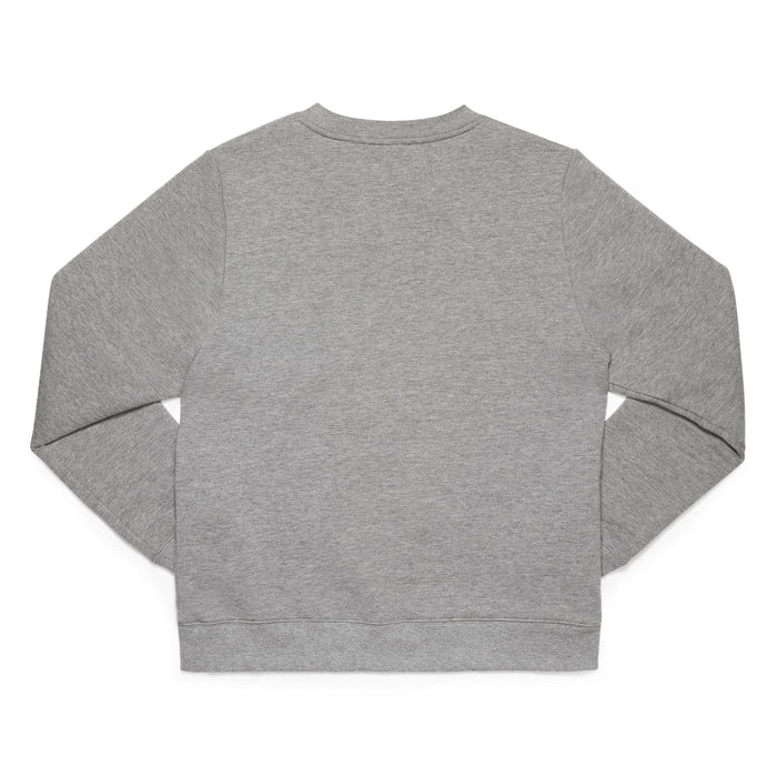 Grey fleece Crewneck Sweatshirt back view #color_castlerock heather