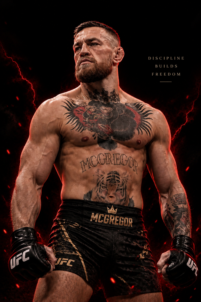 Conor McGregor Discipline Poster | Motivational Fighter Wall Art | MMA Gym Decor