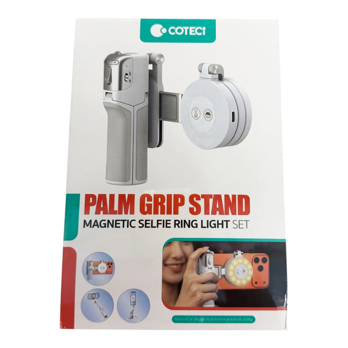 Coteci Palm Grip Stand Magnetic Selfie Ring Light Set Stick TR-070