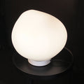 Organic handcast white glass table lamp