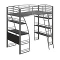 DHP Studio Loft Bed With Desk And Bookcase Space Saving Storage
