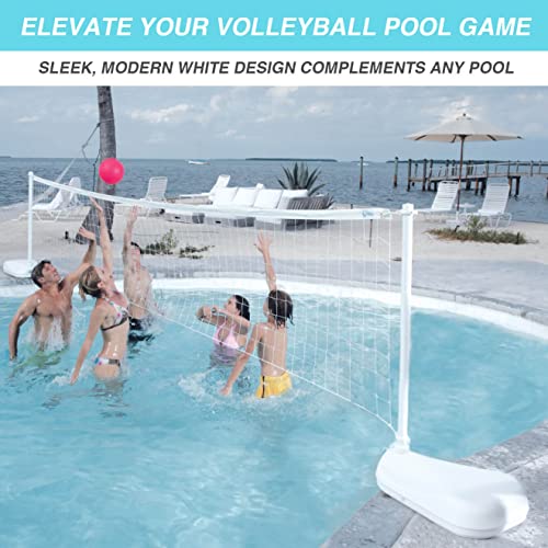 Dunn Rite AquaVolly Pool Volleyball Net Set With Water Filled Bases