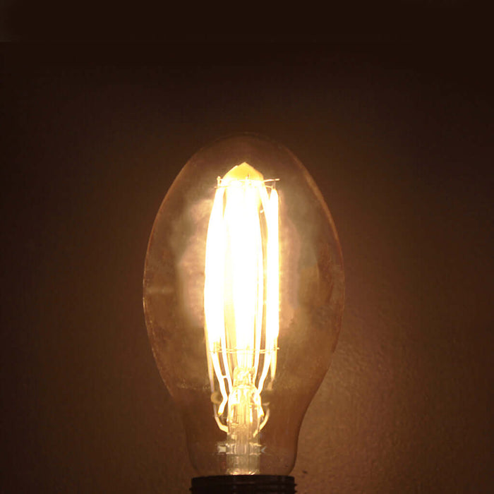 Eggplant Amber Glass 6W 2700K Dimmable LED E27 Light Bulb