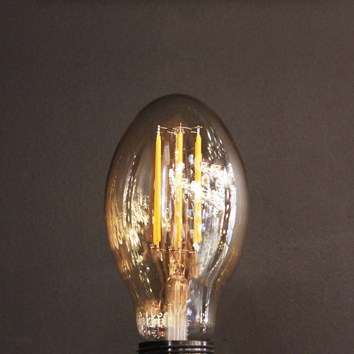 Eggplant Amber Glass 6W 2700K Dimmable LED E27 Light Bulb