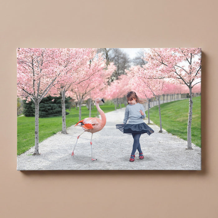 Personalized Flamingo Park portrait canvas
