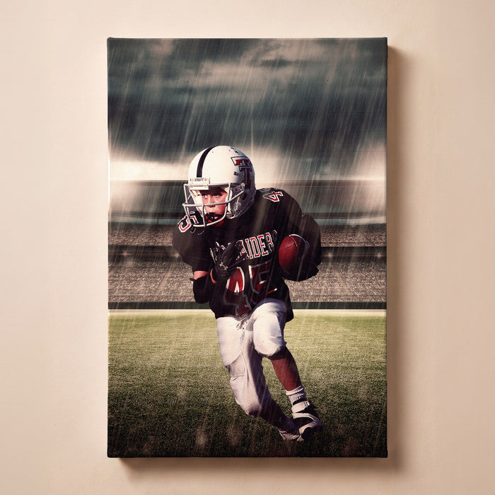 Personalized Football Player portrait canvas