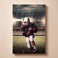 Personalized Football Player portrait canvas