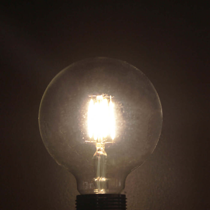 G95 Clear Glass Filament 4W 3000K Dimmable E27 Light Bulb