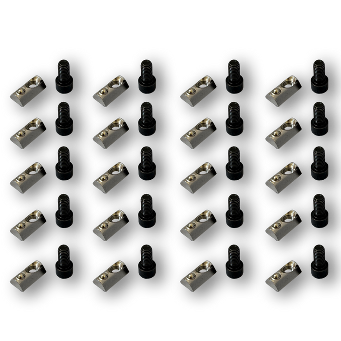 Hex Bolt and Ball-bearing Nut for 8mm T-Slot - Set of 10 or 20