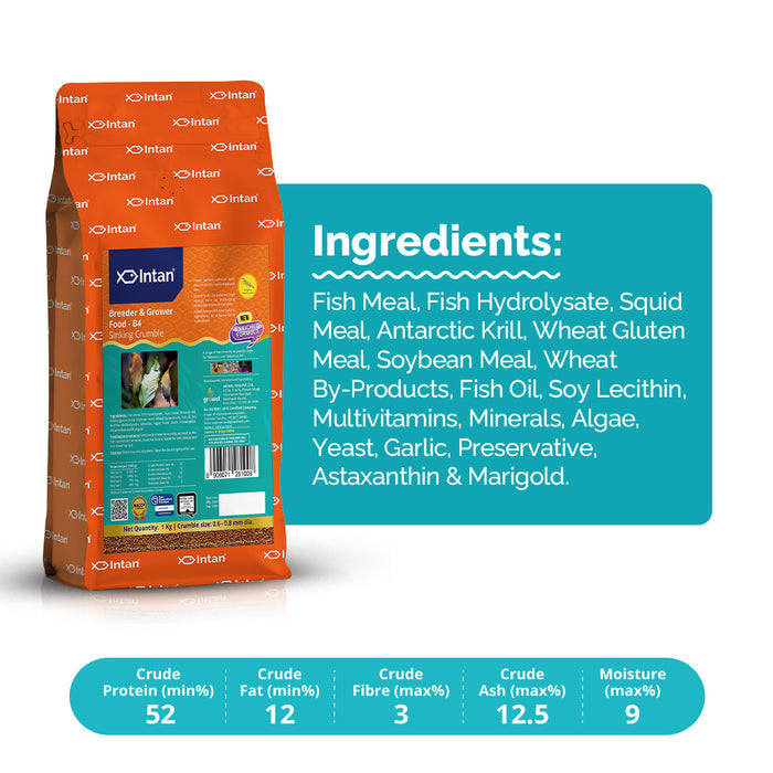 Intan Breeder & Grower Food - B4 | Slow Sinking Fish Food