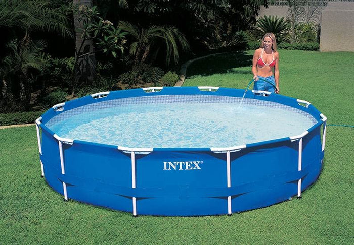 Intex 12ft Round Above Ground Metal Frame Pool With Durable Walls