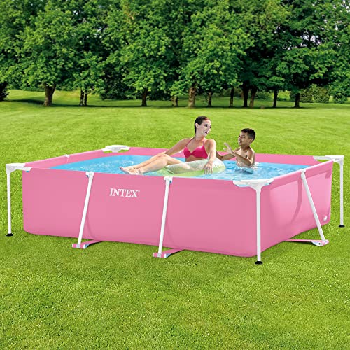 Intex 7x4 Rectangle Metal Frame Pool Rapid Assembly For Kids