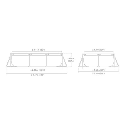 Intex 7x4 Rectangle Metal Frame Pool Rapid Assembly For Kids