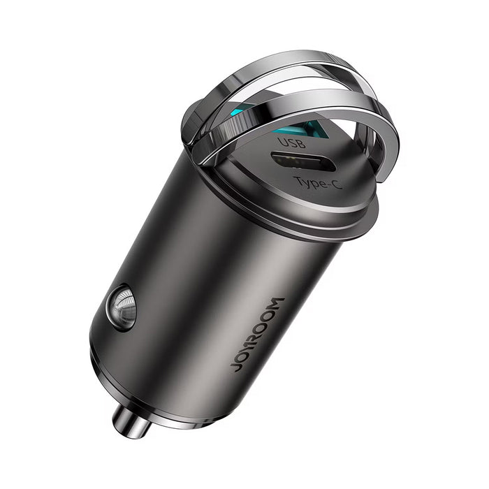 Joyroom Car Charger - 45W Mini Dual-Port Metal Ring-Pull Car Charger (PD + QC3.0) C-A35