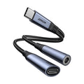 Joyroom SY-C02 Audio-Transfer Series 2-in-1 Audio Adapter Braided Nylon (Type-C to 3.5mm + Type-C)