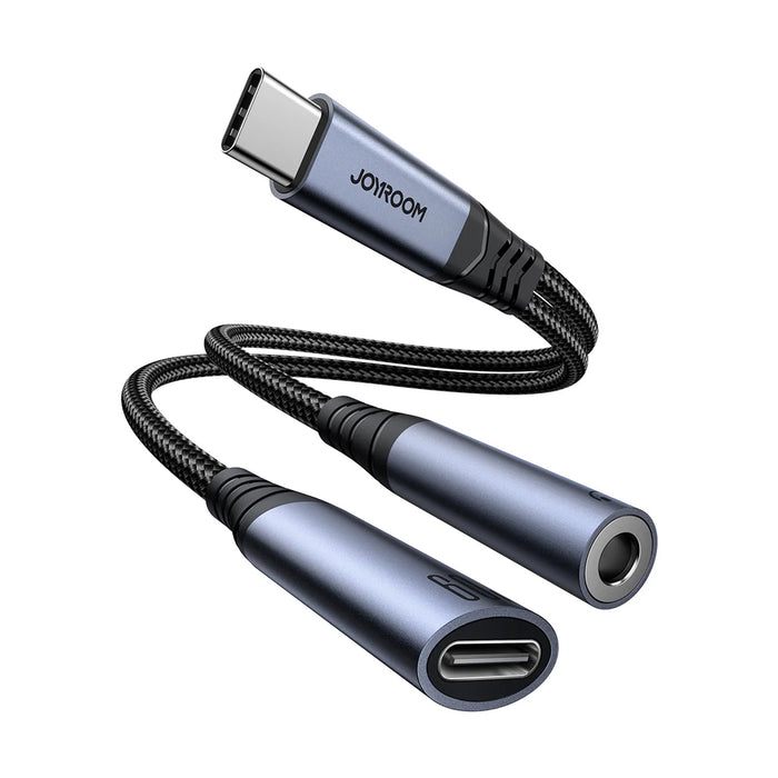 Joyroom SY-C02 Audio-Transfer Series 2-in-1 Audio Adapter Braided Nylon (Type-C to 3.5mm + Type-C)