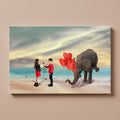 Personalized Loving Elephant portrait canvas