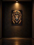 Luxury Lion Wall Art Poster | Gold Lion Print | Regal Animal Wall Decor