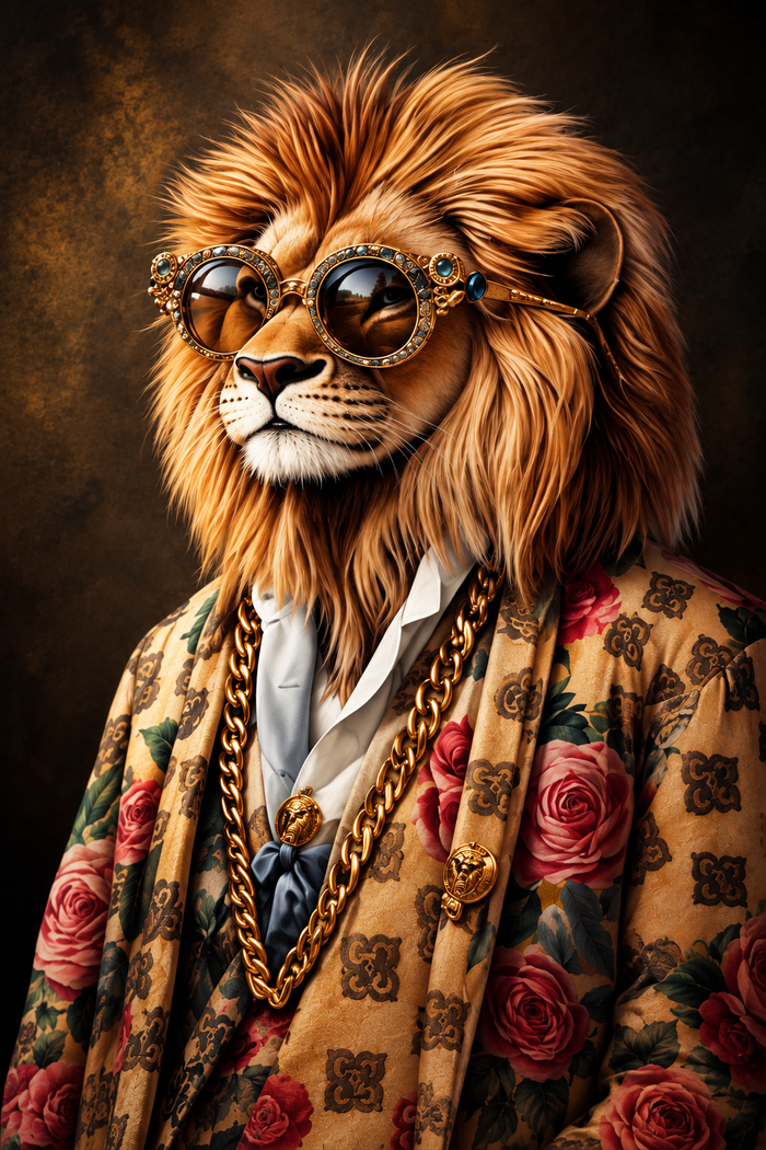 Luxury Lion Wall Art Poster | Stylish Lion Print | Animal Wall Decor
