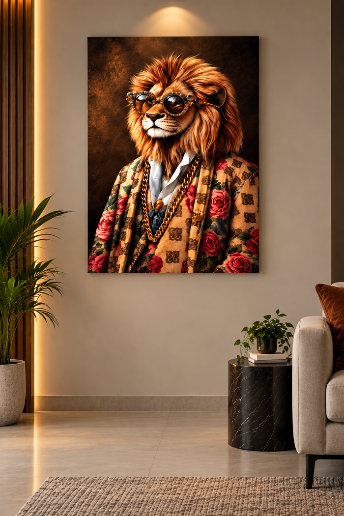 Luxury Lion Wall Art Poster | Stylish Lion Print | Animal Wall Decor