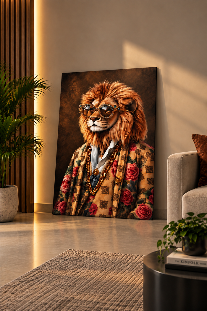 Luxury Lion Wall Art Poster | Stylish Lion Print | Animal Wall Decor