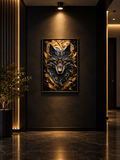 Luxury Wolf Wall Art Poster | Gold Wolf Print | Modern Animal Wall Decor