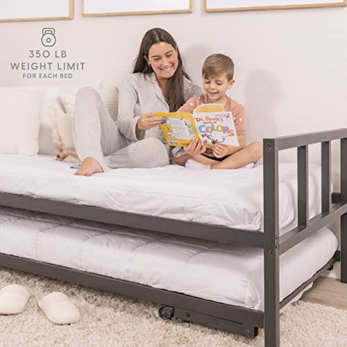 Milliard Twin Daybed And Fold Up Trundle Set Space Saving Black Frame