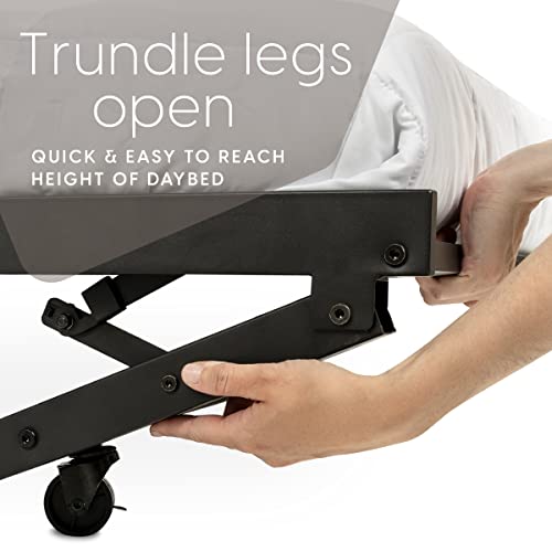 Milliard Twin Daybed And Fold Up Trundle Set Space Saving Black Frame