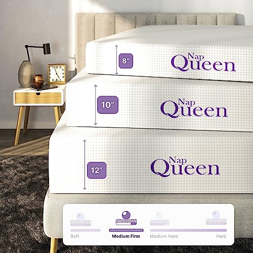 NapQueen Eight Inch Bamboo Charcoal Memory Foam Mattress For Cozy Comfort